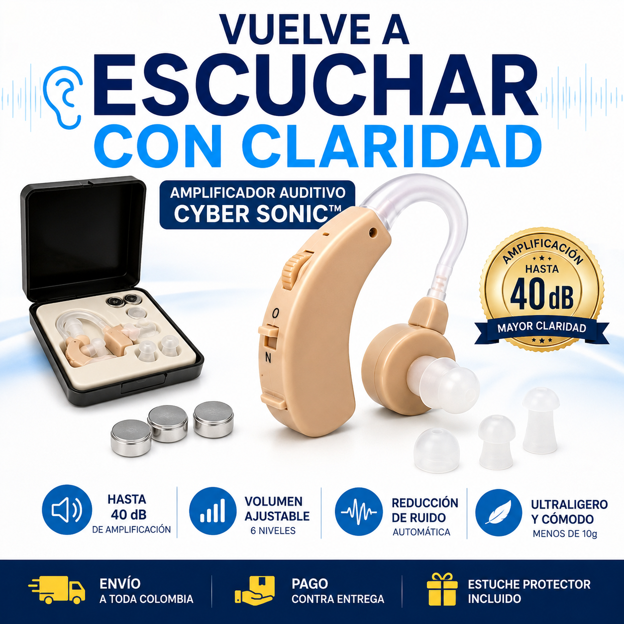 Amplificador Auditivo 👂 | Escucha con Más Claridad y Comodidad