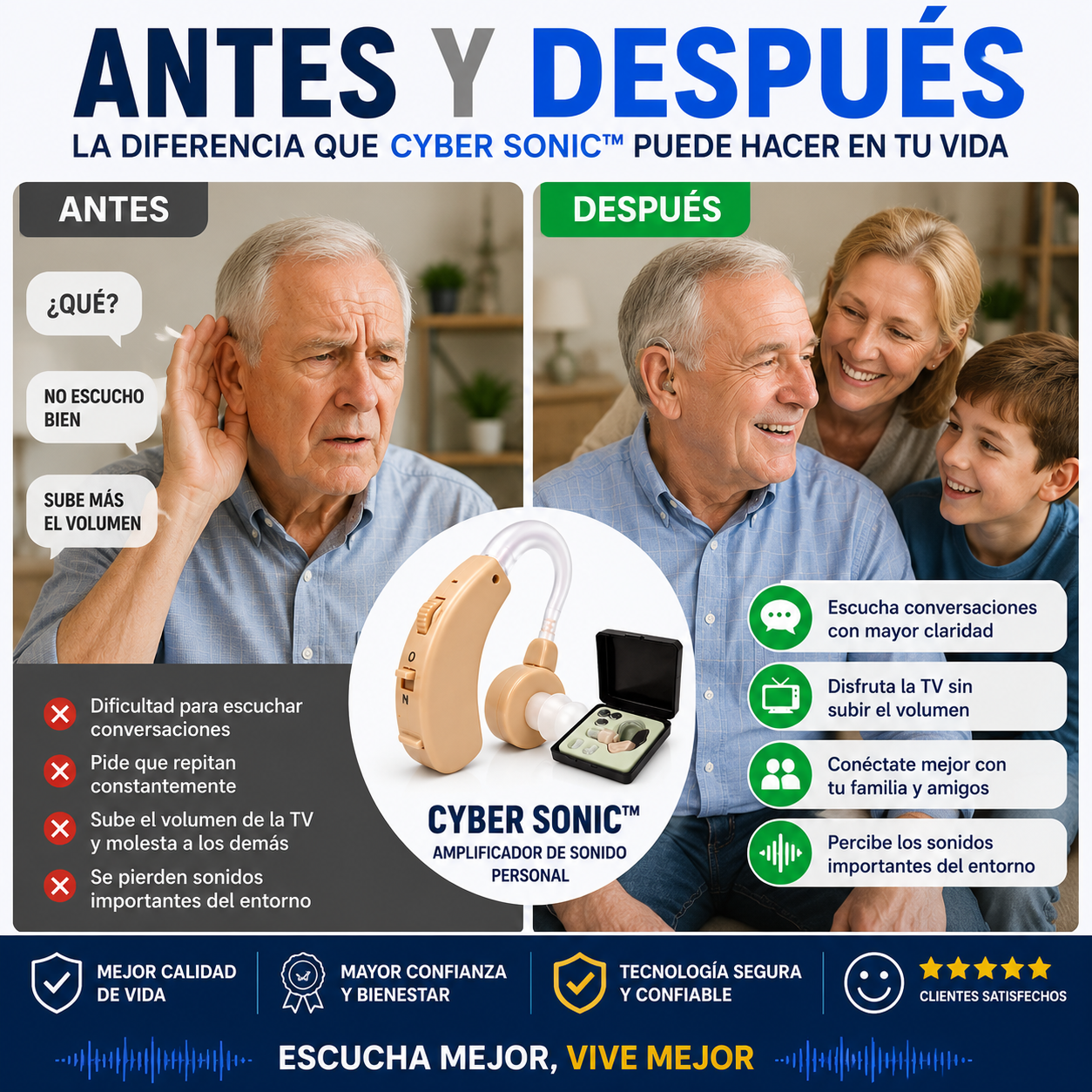 Amplificador Auditivo 👂 | Escucha con Más Claridad y Comodidad