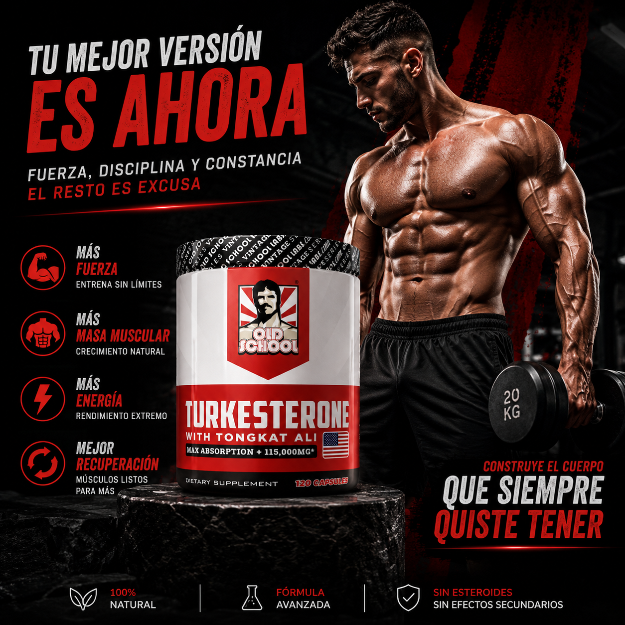 TURKESTERONE: Entrena más duro, recupérate más rápido y lleva tu físico al siguiente nivel 💪⚡