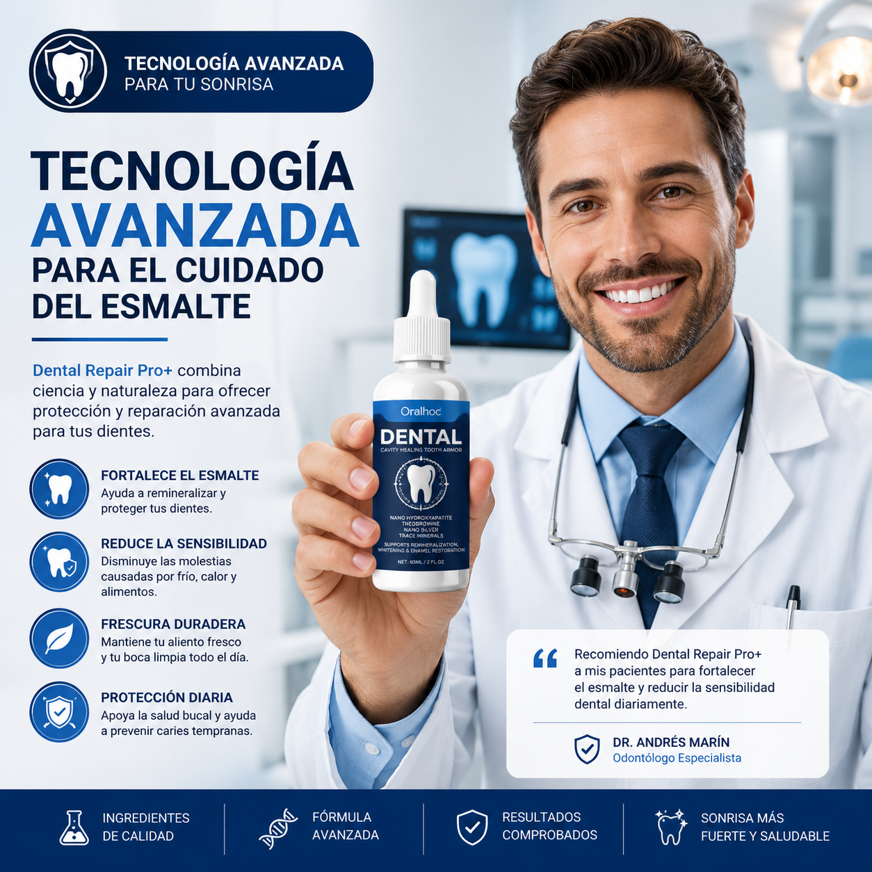 Dental Repair Pro+: Fortalece el esmalte, ayuda a reducir la sensibilidad y protege tus dientes diariamente 🦷