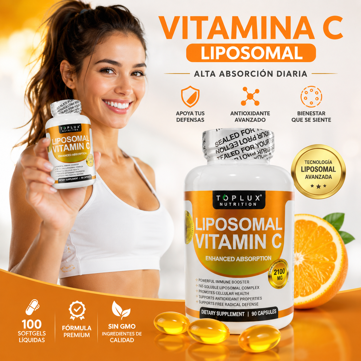 Liposomal vitamina C: Energía, defensas y antioxidantes en una sola fórmula 🍊