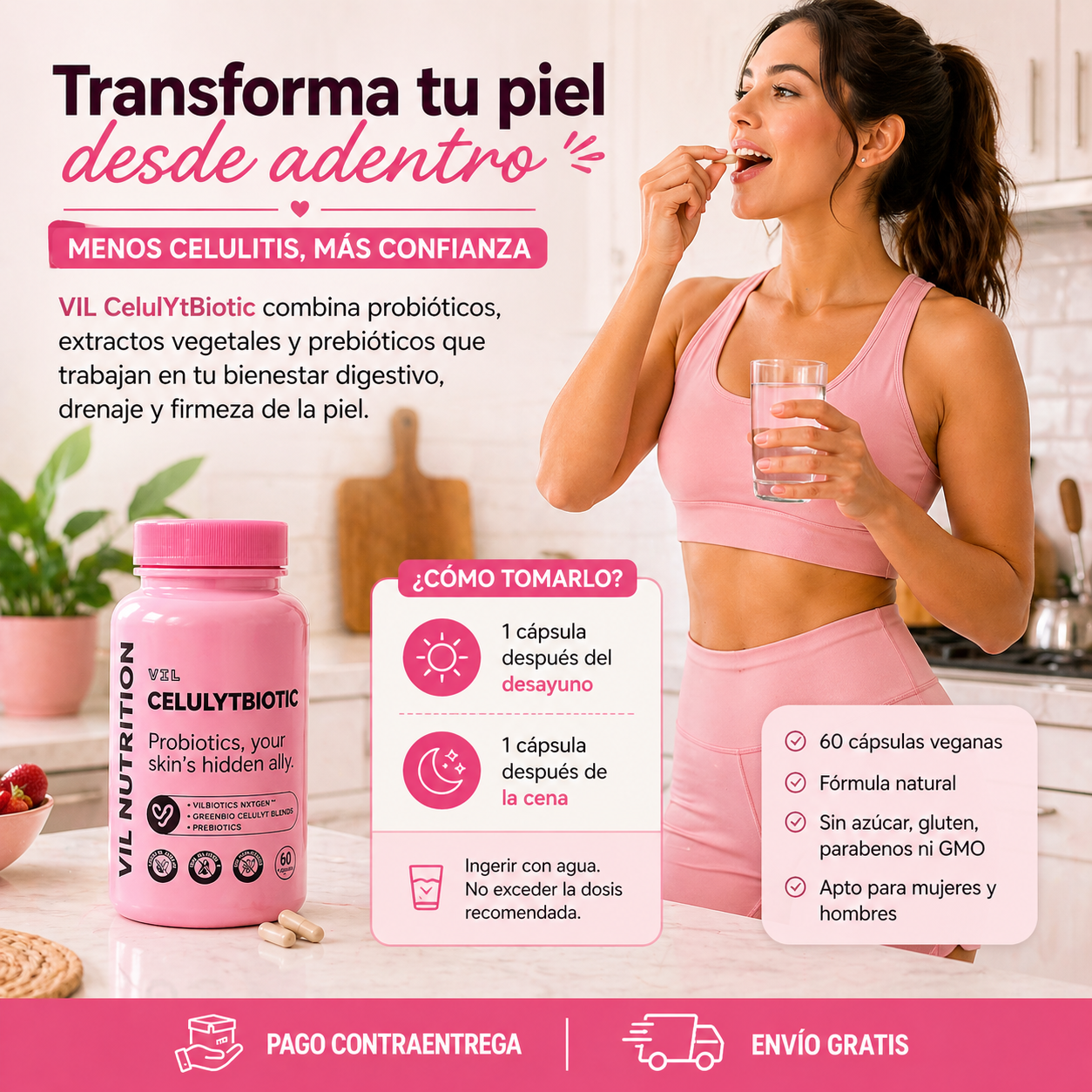 Vil Celulytbiotic Celulitis: Reduce la celulitis desde adentro y luce una piel más firme✨