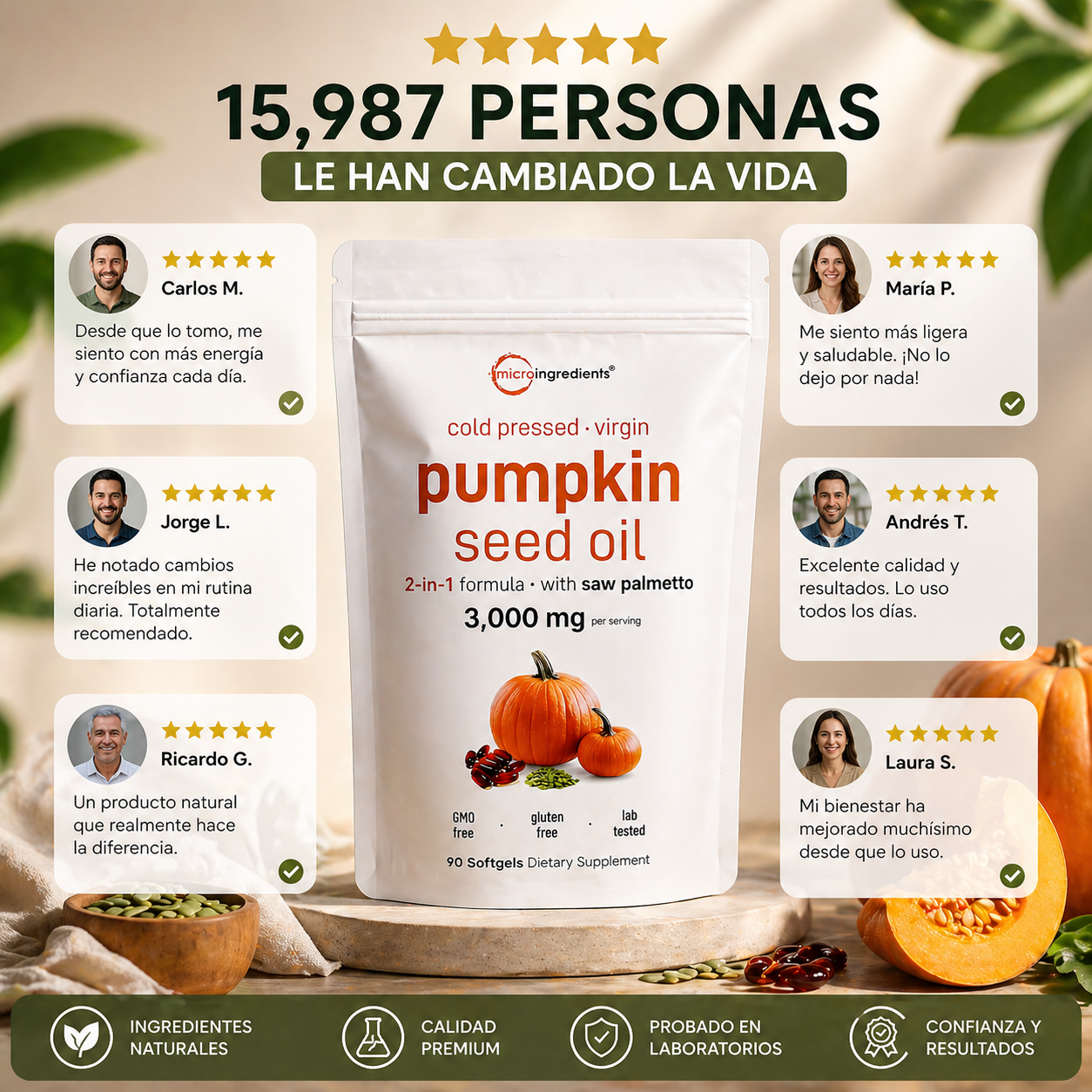 Aceite de Semilla de Calabaza: Recupera tu Cabello, Cuida tu Próstata y Mejora tu Salud Naturalmente🌿