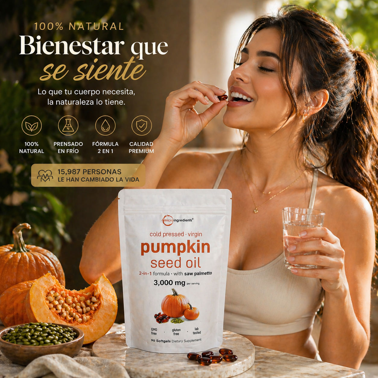 Aceite de Semilla de Calabaza: Recupera tu Cabello, Cuida tu Próstata y Mejora tu Salud Naturalmente🌿