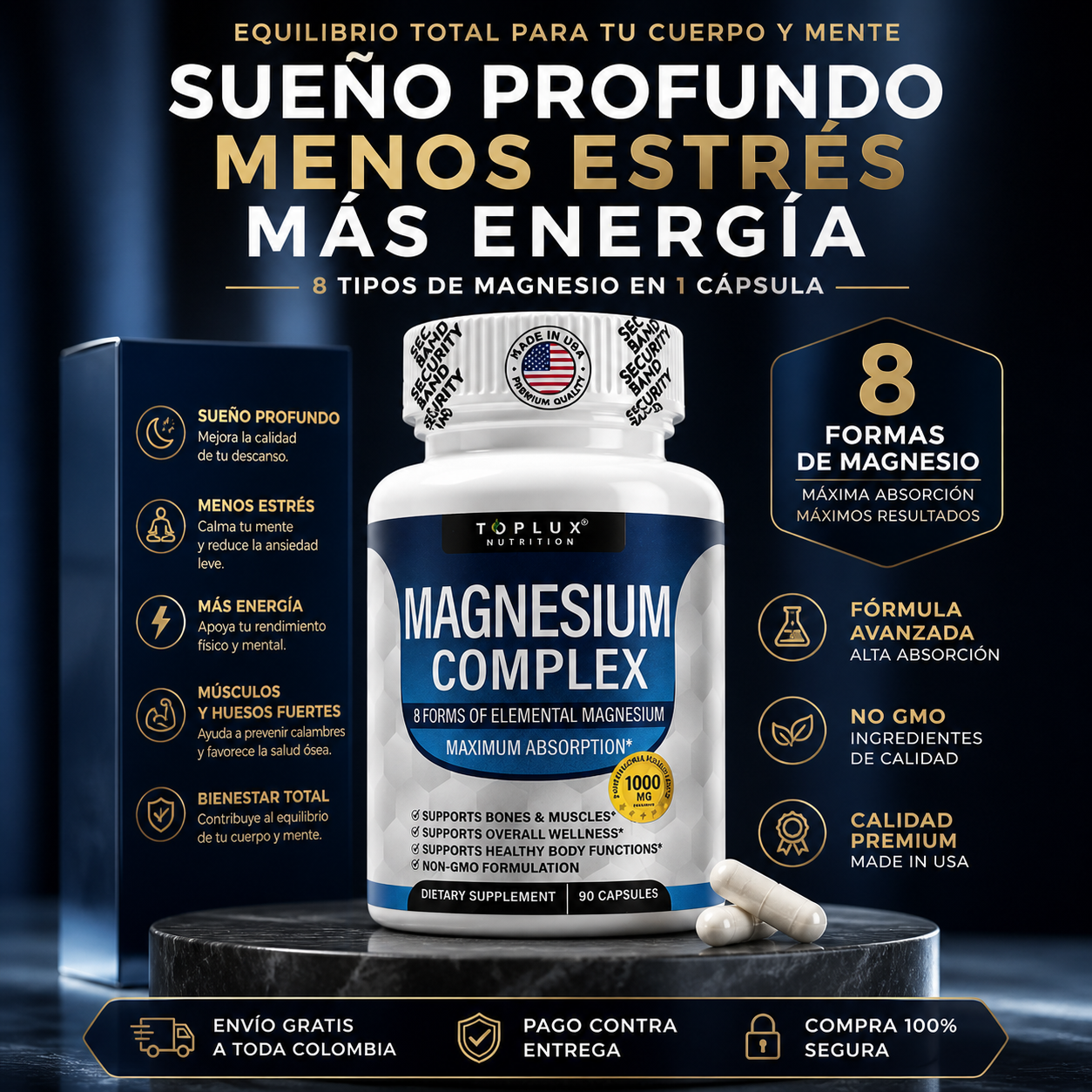 Magnesium Complex: Más energía, menos estrés y el descanso que tu cuerpo necesita