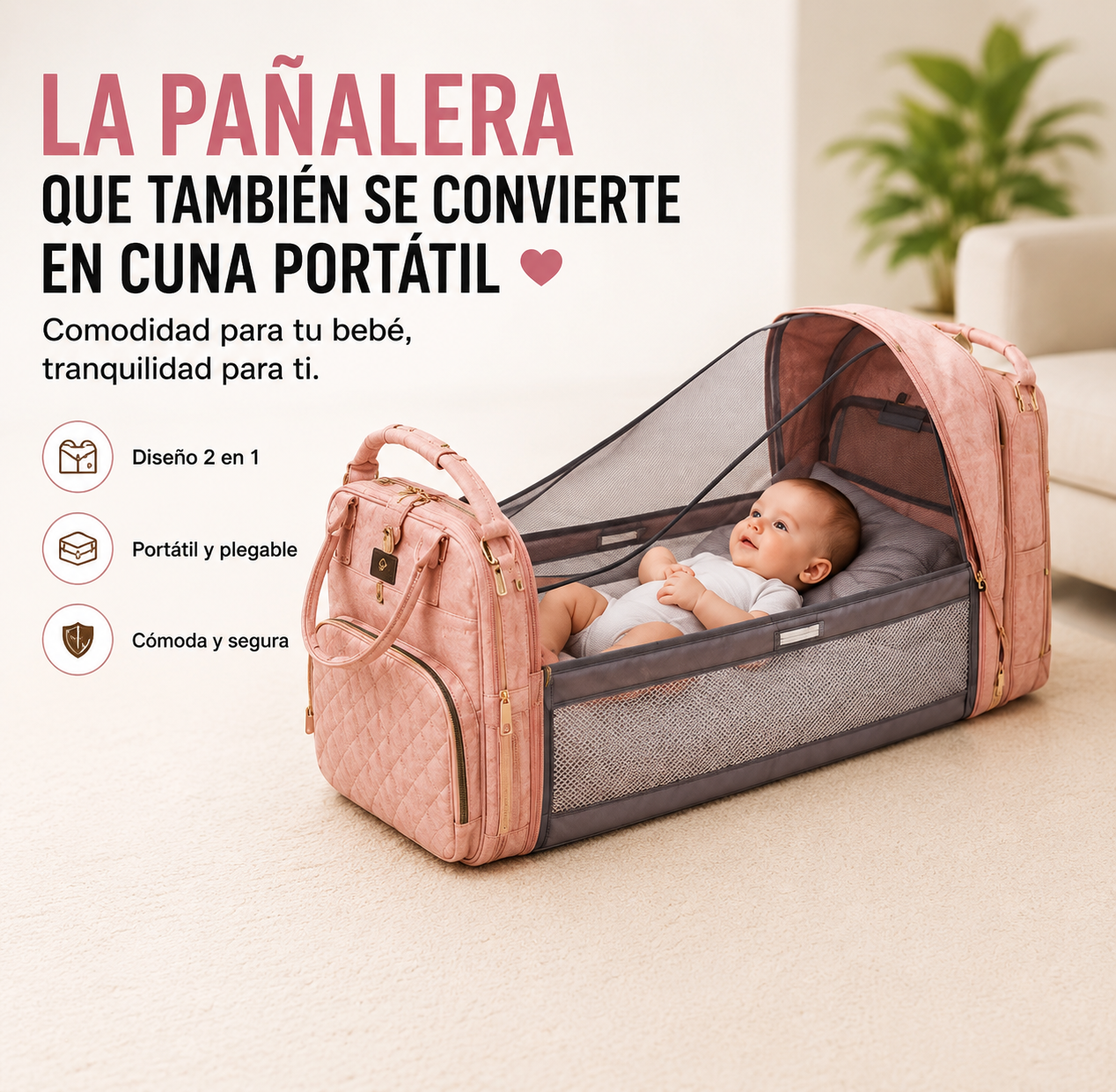 Pañalera Cuna: práctica, elegante y lista para todo🍼