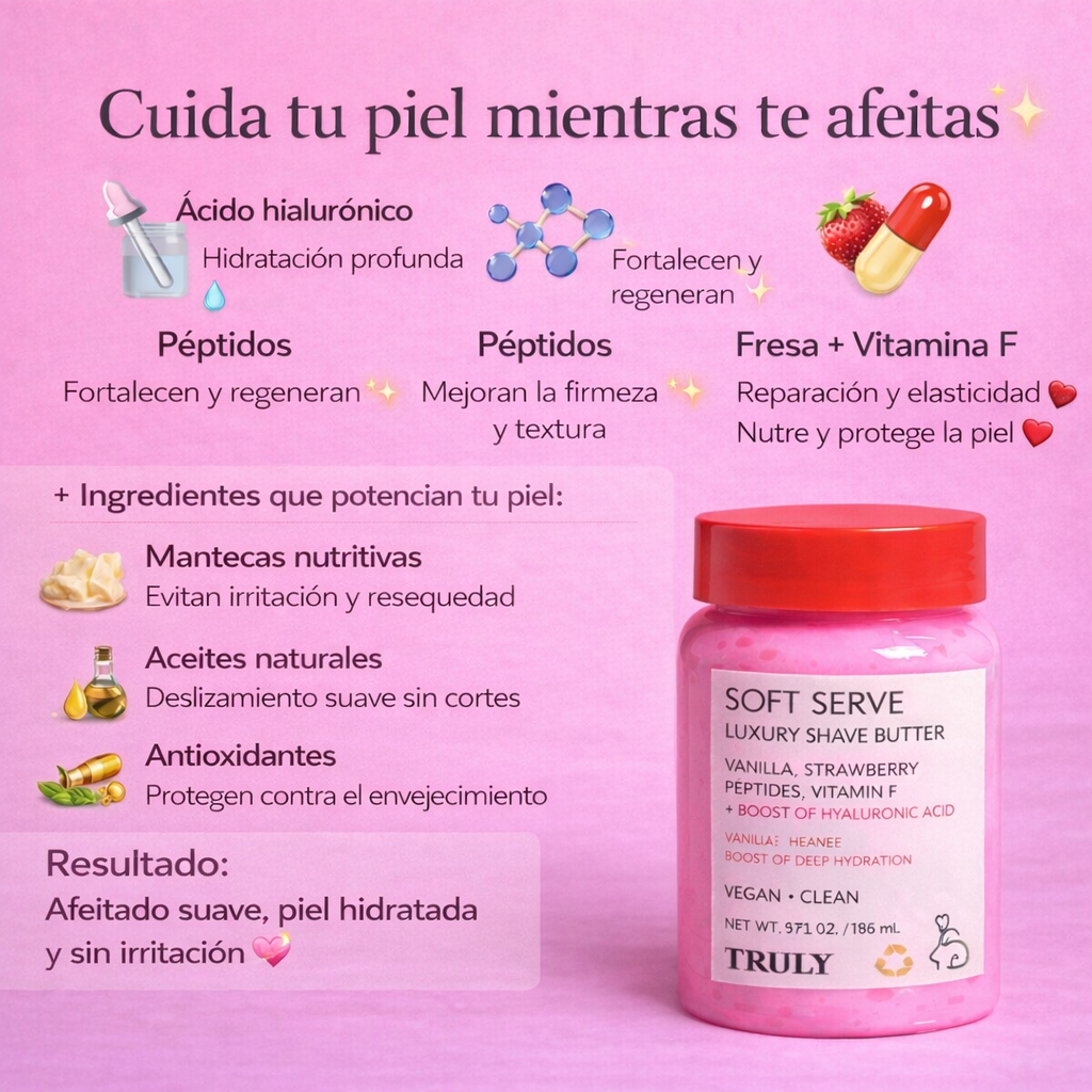 Mantequilla Truly: Piel suave, sin irritación y con aroma irresistible en cada rasurada ✨
