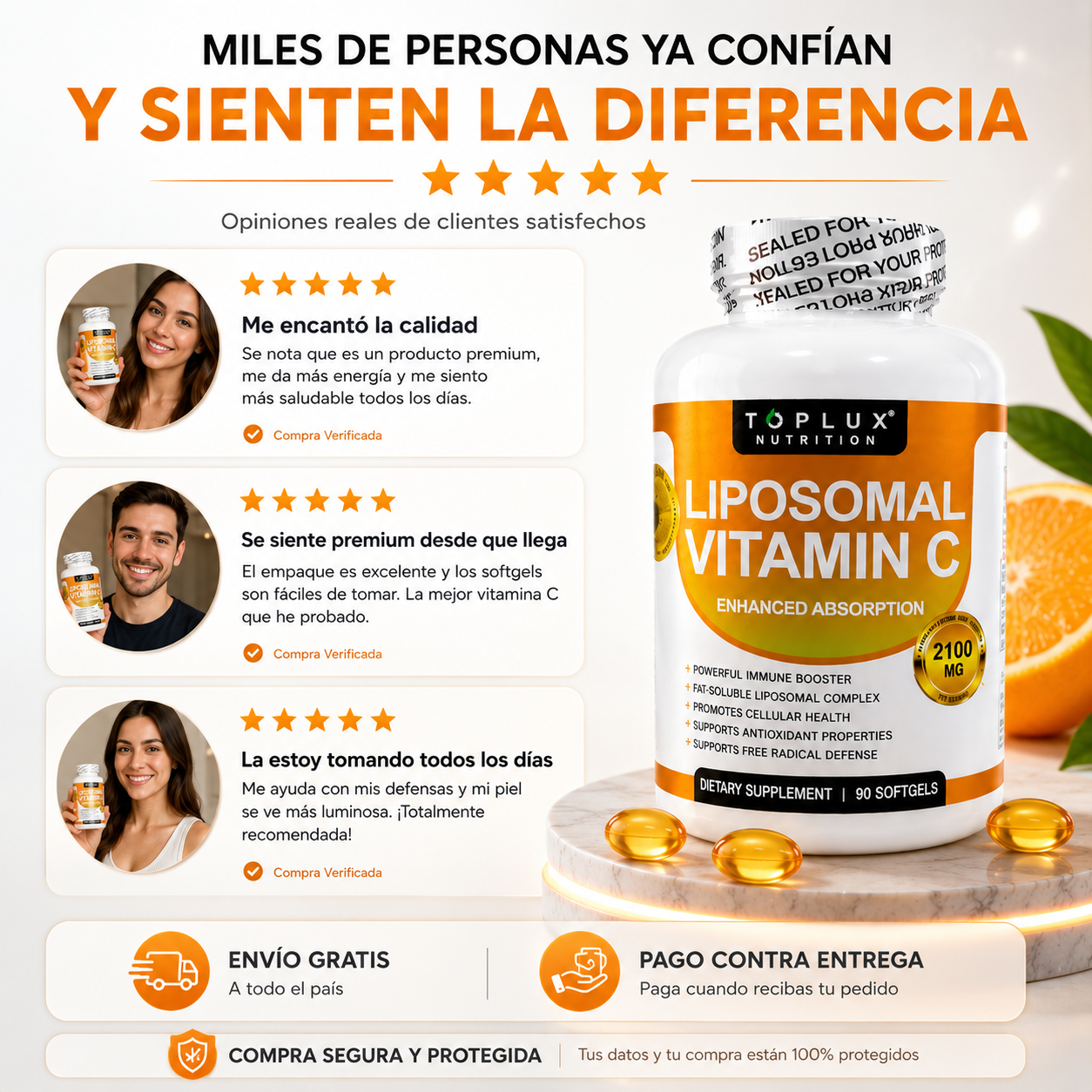 Liposomal vitamina C: Energía, defensas y antioxidantes en una sola fórmula 🍊