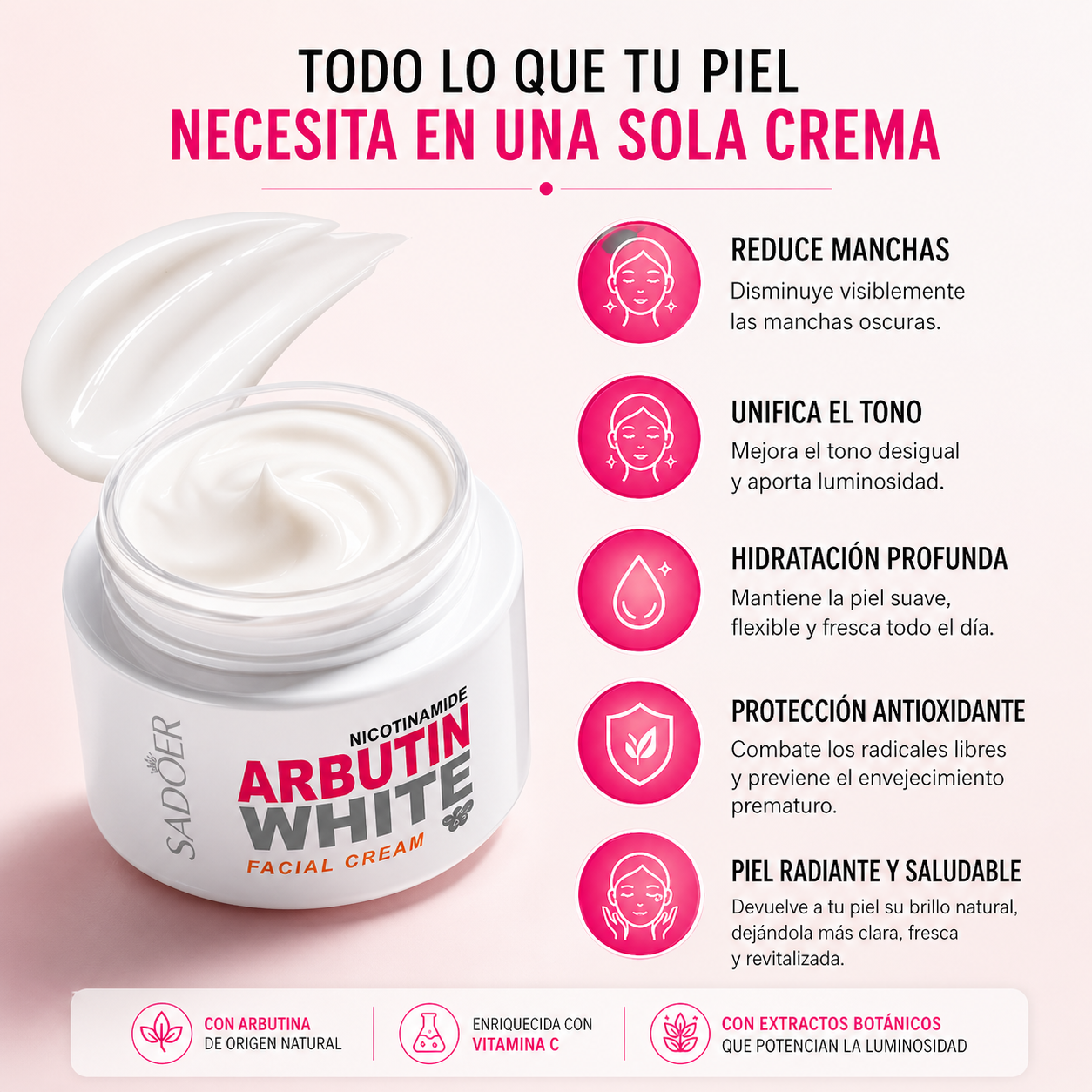 Crema Aclarante Arbutin: Ilumina tu belleza natural desde la primera aplicación ✨