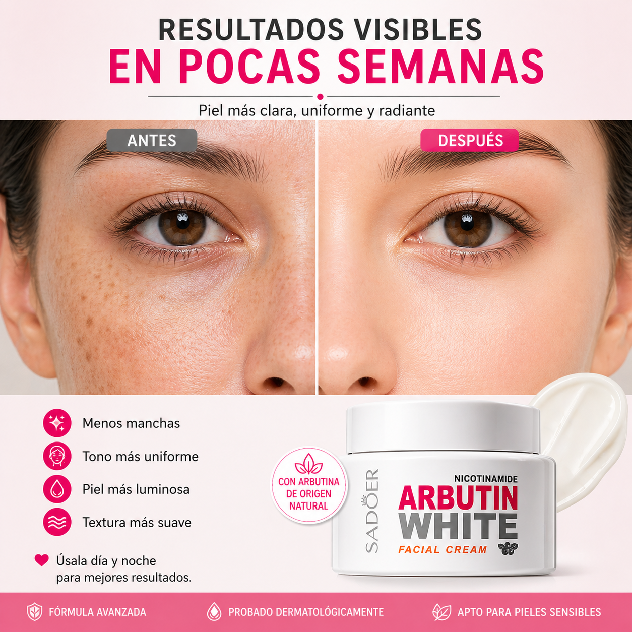 Crema Aclarante Arbutin: Ilumina tu belleza natural desde la primera aplicación ✨