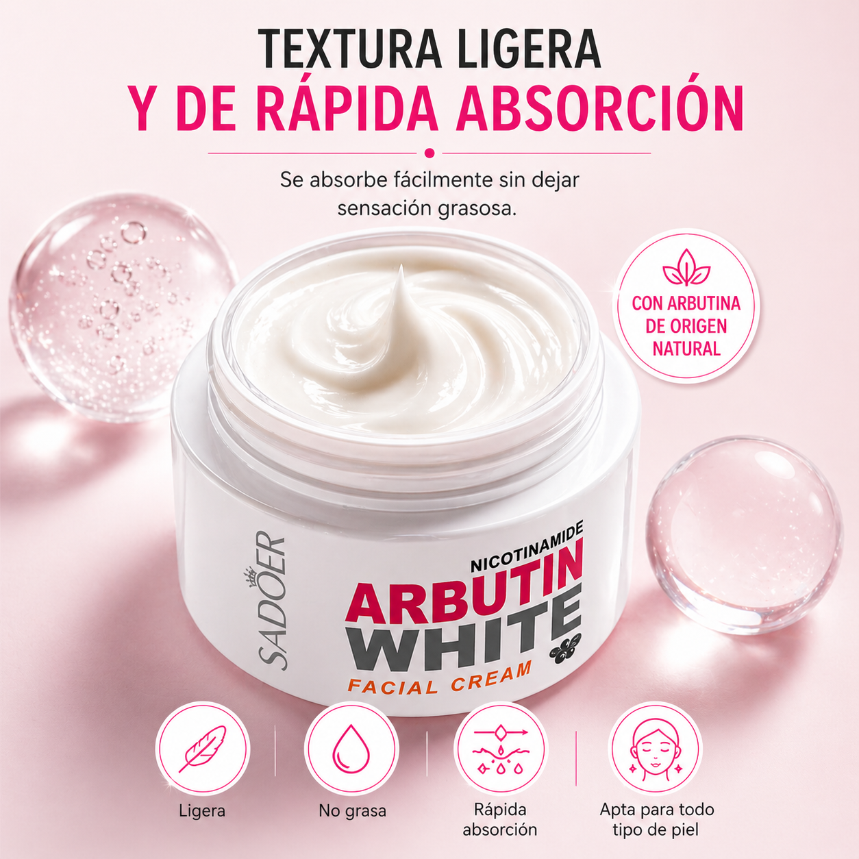 Crema Aclarante Arbutin: Ilumina tu belleza natural desde la primera aplicación ✨